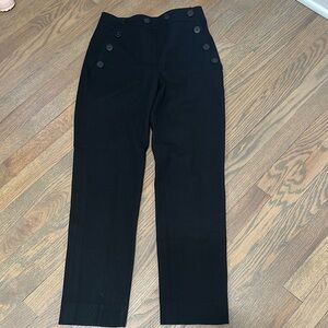 Club Monaco Black High-Waist Button Sailor Pants